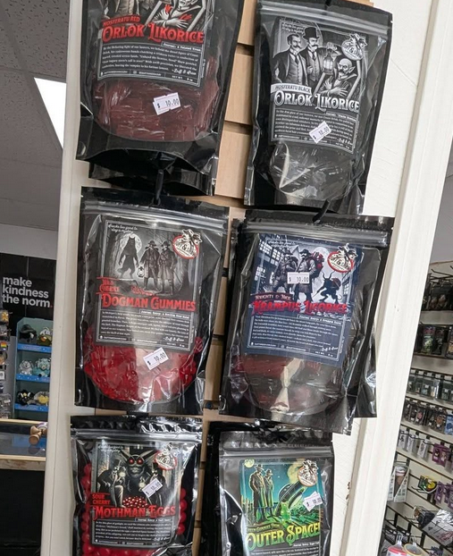 Cryptid themed candies